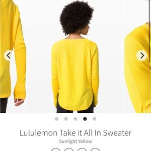 Lululemon Take it All In Sweater Yellow NWT sz 2